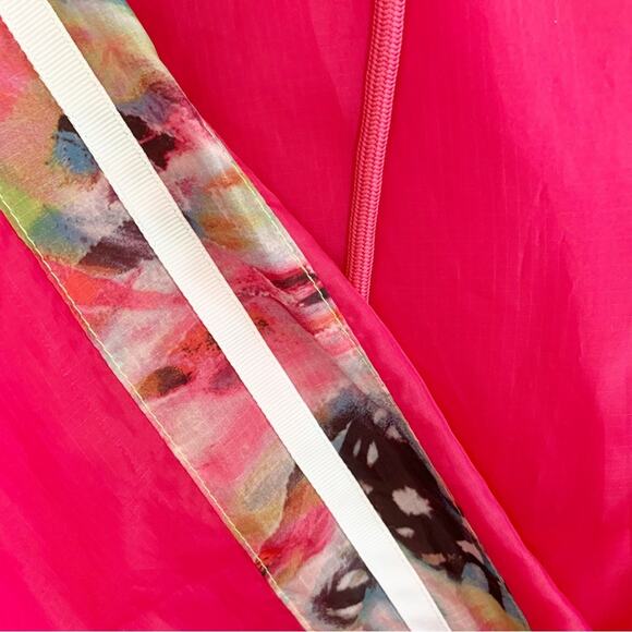 Juicy Couture Pink Floral Striped Long Sleeve Zip Front Windbreaker Small - Picture 5 of 8